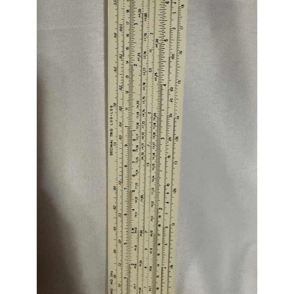Sterling No 594 Slide Rule 1965 Decimal Trig‎ Log w/ Case Manual USA